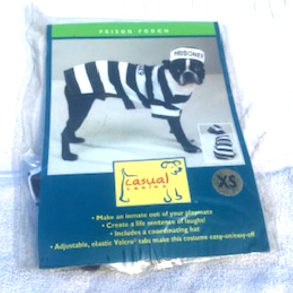 Size: Extra Small Doggie Halloween Costume . "Prison Pooch" Casual Canines . New